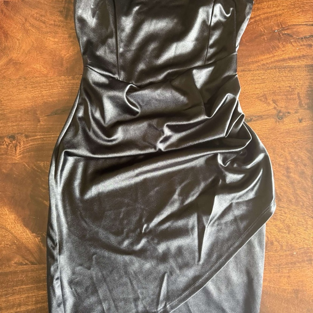 Elegant Black Satin Dress